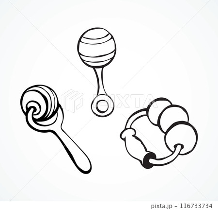 Rattle. Vector drawing Rattle. Vector drawing 116733734