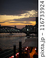 屋形船と夕焼け　浅草　隅田川 116733924