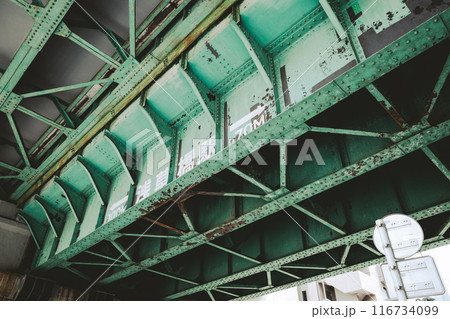 鉄道橋の桁下 JR総武線浅草橋駅 2024.07 b-3 フィルム調 鉄道橋の桁下 JR総武線浅草橋駅 2024.07 b-3 フィルム調 116734099