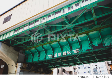 鉄道橋の桁下 JR総武線浅草橋駅 2024.07　c-2 高彩度マット感 116734105