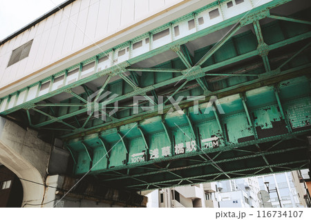 鉄道橋の桁下 JR総武線浅草橋駅 2024.07　c-3 フィルム調 116734107