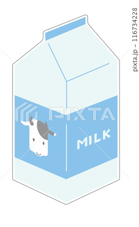 牛乳パックのシンプルなアイコン風イラスト 116734228