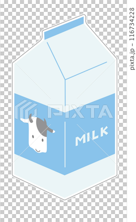 牛乳パックのシンプルなアイコン風イラスト 116734228