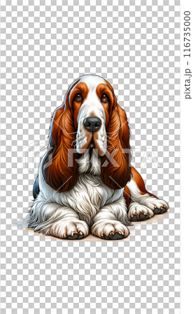 フランスのバセット・グリフォン・ヴァンデーンのカラー画像。長い耳と粗い被毛が特徴的。 116735000