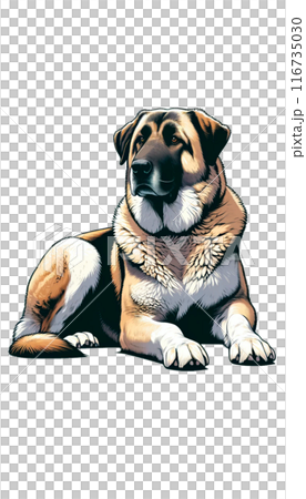 トルコのカンカンガール・ドッグのカラー画像。大型で力強く、家畜の守護に優れる。 トルコのカンカンガール・ドッグのカラー画像。大型で力強く、家畜の守護に優れる。 116735030