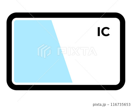 ICカードのベクターアイコン, キャッシュレス決済, 交通系、電子マネー ICカードのベクターアイコン, キャッシュレス決済, 交通系、電子マネー 116735653