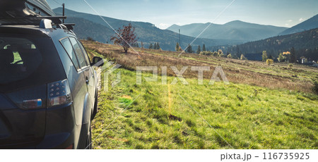 car for traveling with a mountain road car for traveling with a mountain road 116735925