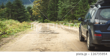 car for traveling with a mountain road car for traveling with a mountain road 116735954