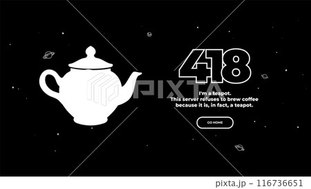 418 I'm a teapot error. Vector layout web template 116736651