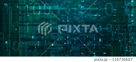 Abstract futuristic cyberspace with binary code. Matrix background 116736687