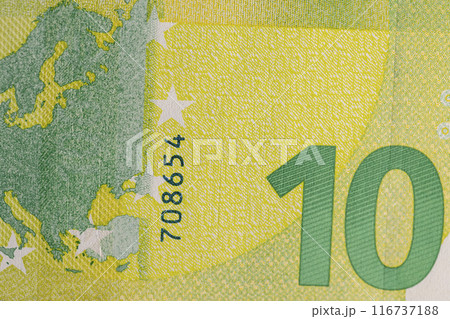 a close-up of the hundred euro of the European Union of the new sample 116737188