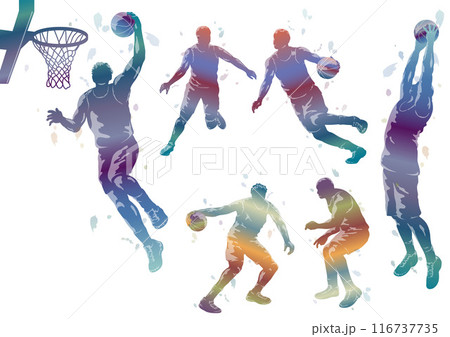 バスケットボール　シルエットイラストセット 116737735