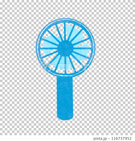 Illustration of a stamp-style handy fan Illustration of a stamp-style handy fan 116737952