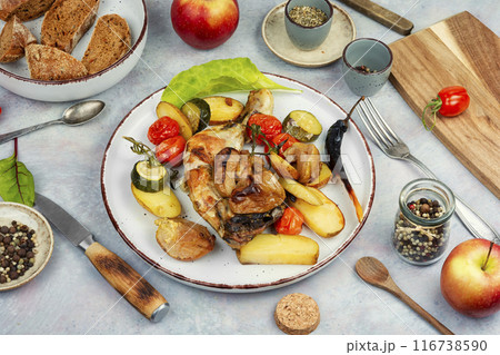 Baked chicken legs, drumsticks 116738590