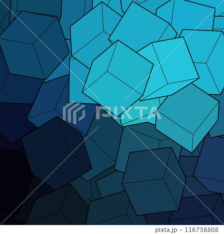 Geometric blue background. Cubes. Template, layout. eps 10 116738808