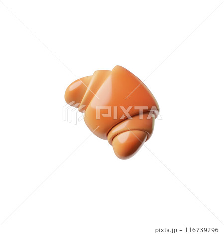 Vector 3D illustration of a croissant on an isolated white background. Vector 3D illustration of a croissant on an isolated white background. 116739296