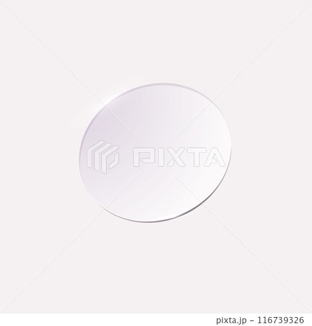3D vector glass plate with blur effect on white isolated background. 116739326