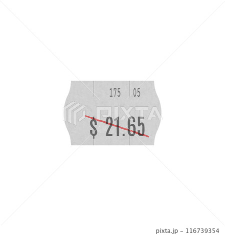 Vector illustration of an old adhesive label with digital elements on an isolated background. 116739354
