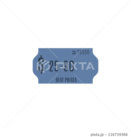 Adhesive blue paper price tag vector icon, blank of best price label, sticker of special offers and discounts, coupon Adhesive blue paper price tag vector icon, blank of best price label, sticker of special offers and discounts, coupon 116739366