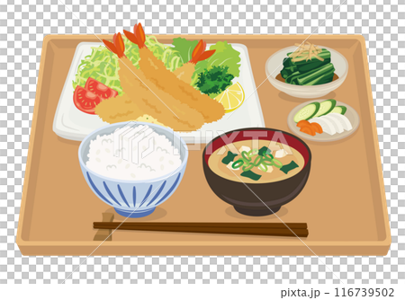 食事　エビフライ定食（盆あり） 116739502