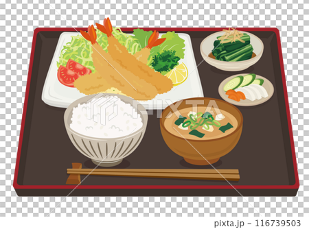 Meal: Fried shrimp set meal (with tray) 116739503