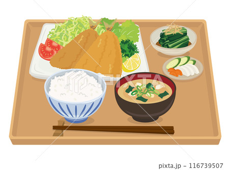 食事 アジフライ定食(盆あり) 食事 アジフライ定食(盆あり) 116739507