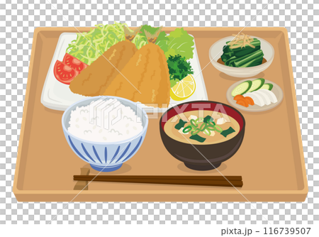 食事 アジフライ定食(盆あり) 食事 アジフライ定食(盆あり) 116739507