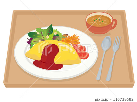 洋食_オムライス（スープセット）トレイあり 116739592