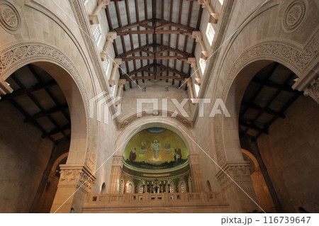 Franciscans monastery Basilica of the Transfiguration at the mount Tabor (Har Tavor), Israel Franciscans monastery Basilica of the Transfiguration at the mount Tabor (Har Tavor), Israel 116739647