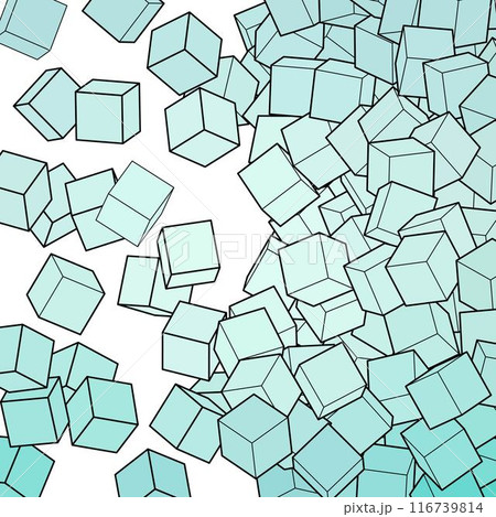 Blue cube Geometric background. Template for presentation, advertising, banner. eps 10 116739814