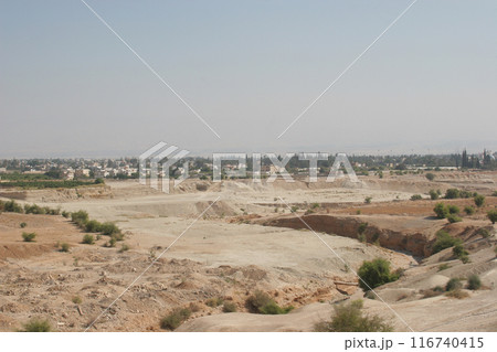 Archaeological excavations of Herod's third palace in Wadi Qelta west of Jericho, Jordan Valley, West Bank, Palestine, Israel 116740415