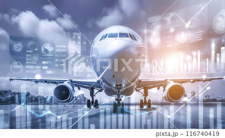 CG素材 航空産業データ分析のイメージ素材 CG素材 航空産業データ分析のイメージ素材 116740419