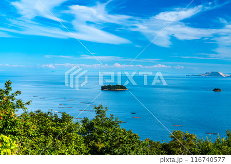初秋の万葉の岬からの風景　遙かに淡路島を望む　兵庫県相生市 116740577