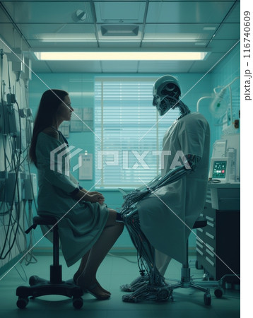 Photorealistic image of concerned male sci-fi...のイラスト素材 [116740609] - PIXTA