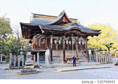 大分県日田市の総鎮守大原八幡宮市の有形文化財の拝殿 116740843