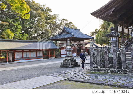 大分県日田市の総鎮守大原八幡宮楼門と境内 大分県日田市の総鎮守大原八幡宮楼門と境内 116740847
