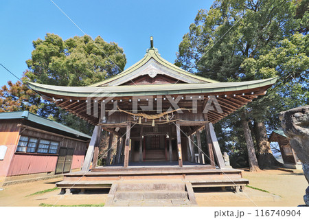 大分県日田市の鏡坂公園そばにある上野天満宮拝殿 116740904