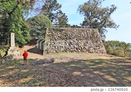 大分県日田市の月隈公園にある永山城跡の石垣 大分県日田市の月隈公園にある永山城跡の石垣 116740920