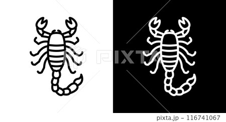 サソリのシンプルな線画アイコン 116741067