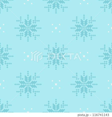 Simple Christmas seamless pattern with Snowflakes. Retro textile collection On light background. Vector illustration 116741143