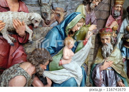 Nativity Scene, altarpiece in the church of Saint Matthew in Stitar, Croatia Nativity Scene, altarpiece in the church of Saint Matthew in Stitar, Croatia 116741670