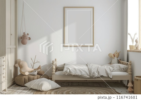Serene Nursery Room with Cozy Daybed and Minimalist Decor 116741681