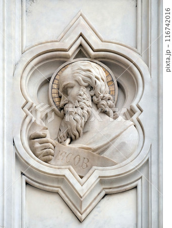 Jacob, relief on the facade of Basilica of Santa Croce (Basilica of the Holy Cross) - famous Franciscan church in Florence, Italy Jacob, relief on the facade of Basilica of Santa Croce (Basilica of the Holy Cross) - famous Franciscan church in Florence, Italy 116742016