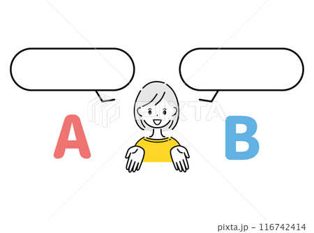 AかBを選ぶ女性 AかBを選ぶ女性 116742414