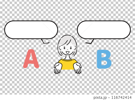 AかBを選ぶ女性 AかBを選ぶ女性 116742414