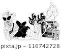 テレビで映画を観ているミイラの少女 116742728