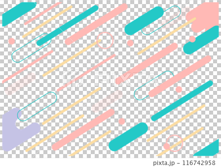 かわいい背景素材 メンフィス柄 かわいい背景素材 メンフィス柄 116742958