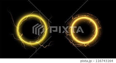 Thunder circle effect vector illustration set 116743164