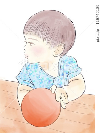 ボールを持つ男の子のイラスト 116743189