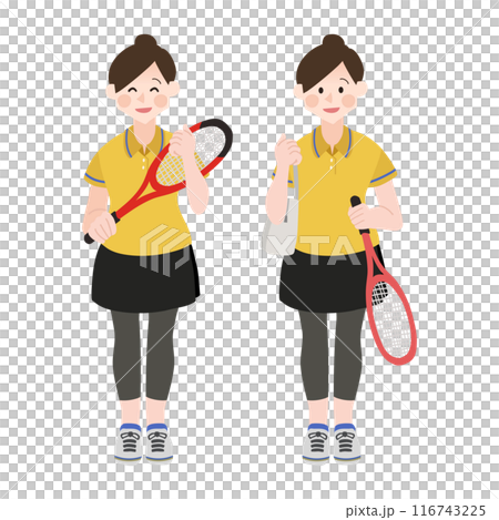 穿著網球服、背著運動包的女人 116743225